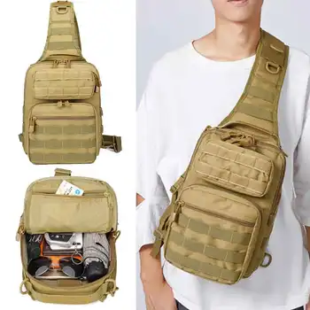 Военно-тактически чанта през рамо, армейски страйкбол, раница-прашка Molle, Нагрудная чанта за Къмпинг, Туризъм, Лов, спорт на открито, Чанти през рамо