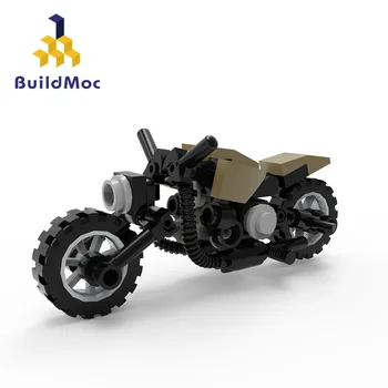 MOC Mini Small Motorcycle Building Block Kit Съвместими фигурки Пътен високоскоростни състезателни коли под Наем Тухлена модел автомобил САМ Детска играчка за подарък